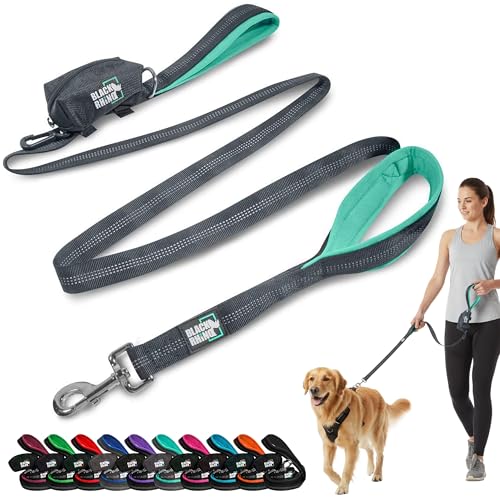 RhinoGrip Aqua: Double Handle Reflective Dog Leash -  by Handbags Specialist Headquarter | Available at Handbags Specialist Headquarter