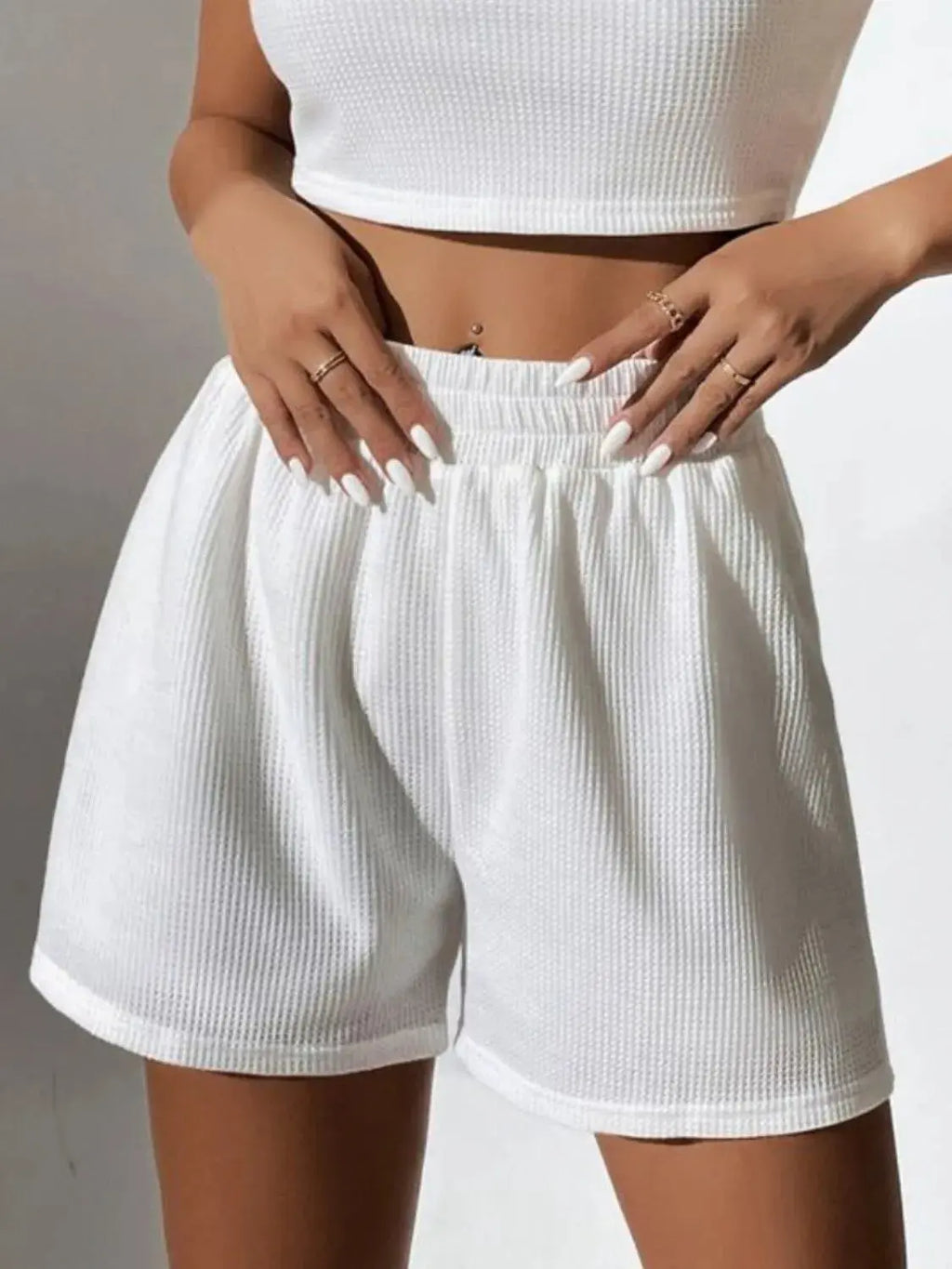 Full Size Wide Strap Tank and Shorts Set Plus Size - Women Plus Size by Trendsi | Available at Handbags Specialist Headquarter