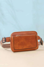 PU Leather Rectangle Crossbody Bag - Crossbody Bag by Trendsi | Available at Handbags Specialist Headquarter