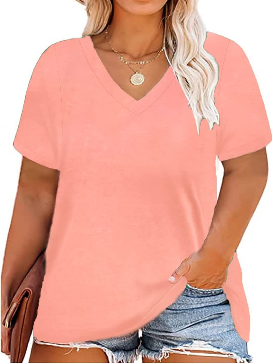 Floral V-Neck Plus Size Tunic Tops for Women - Women's T Shirts by Handbags Specialist Headquarter | Available at Handbags Specialist Headquarter