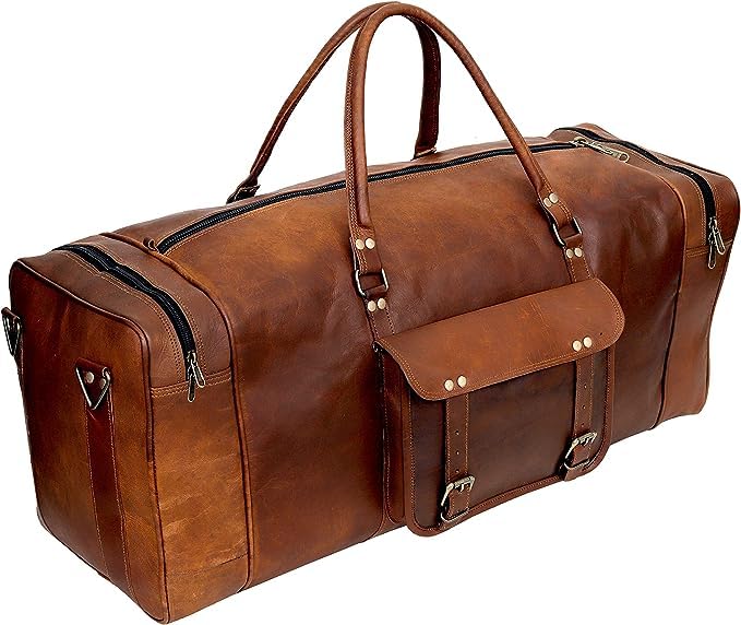 Leather Duffle Bag for Men - 21 Brown