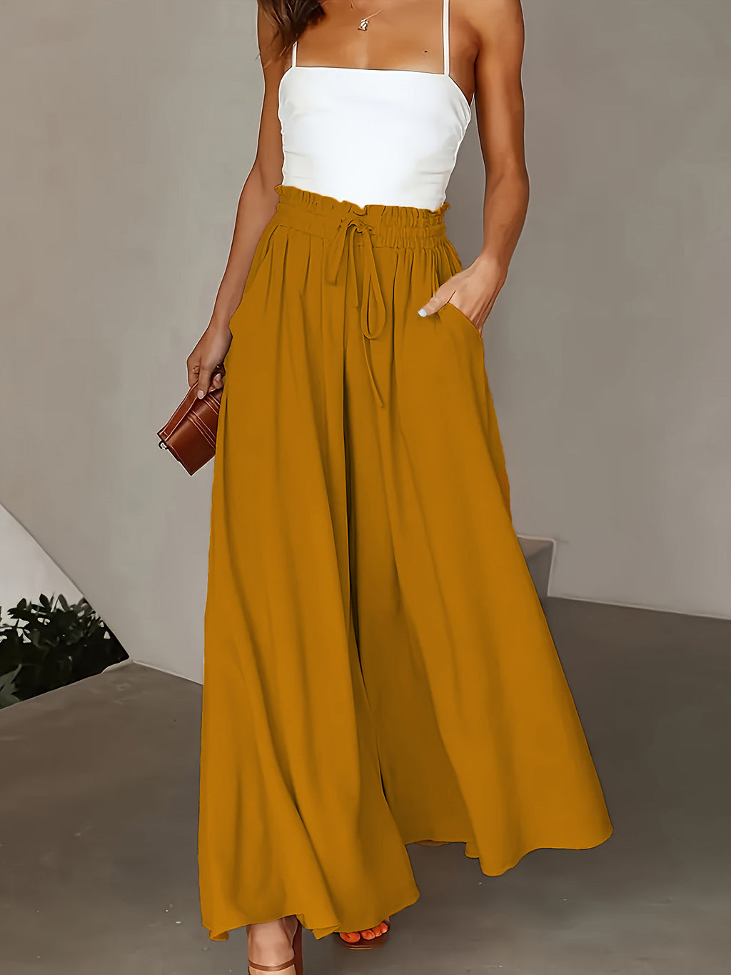 Curvy Chic: Plus Size Wide Leg Paperbag Pants
