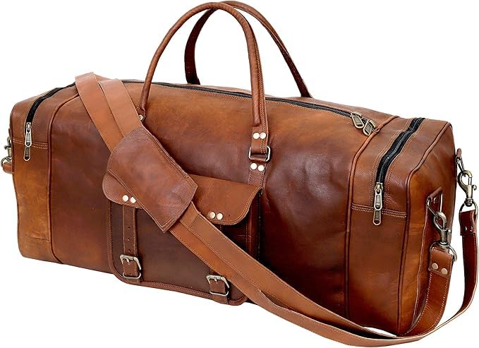 Leather Duffle Bag for Men - 21 Brown