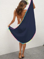 Rainbow Pompom Trim Swim Skirt -  by Trendsi | Available at Handbags Specialist Headquarter