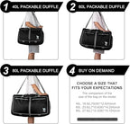 Bago 60L Foldable Travel Duffle Bag with Shoe Compartment