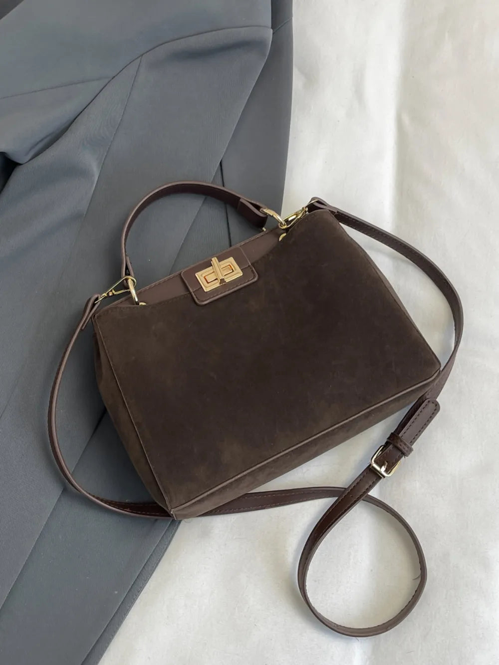 Solid Color Handbag with Removable Strap - handbags by Trendsi | Available at Handbags Specialist Headquarter