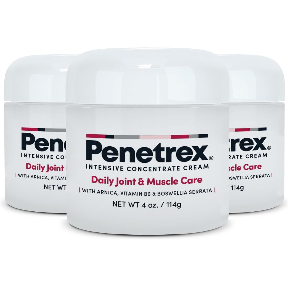 Two 2oz and one 4oz jars of Penetrex cream for daily joint and muscle care. - Penetrex Cream Duo Pack - 2oz & 4oz Jars - 4 Ounce (Pack of 1) - Handbags Specialist Headquarter
