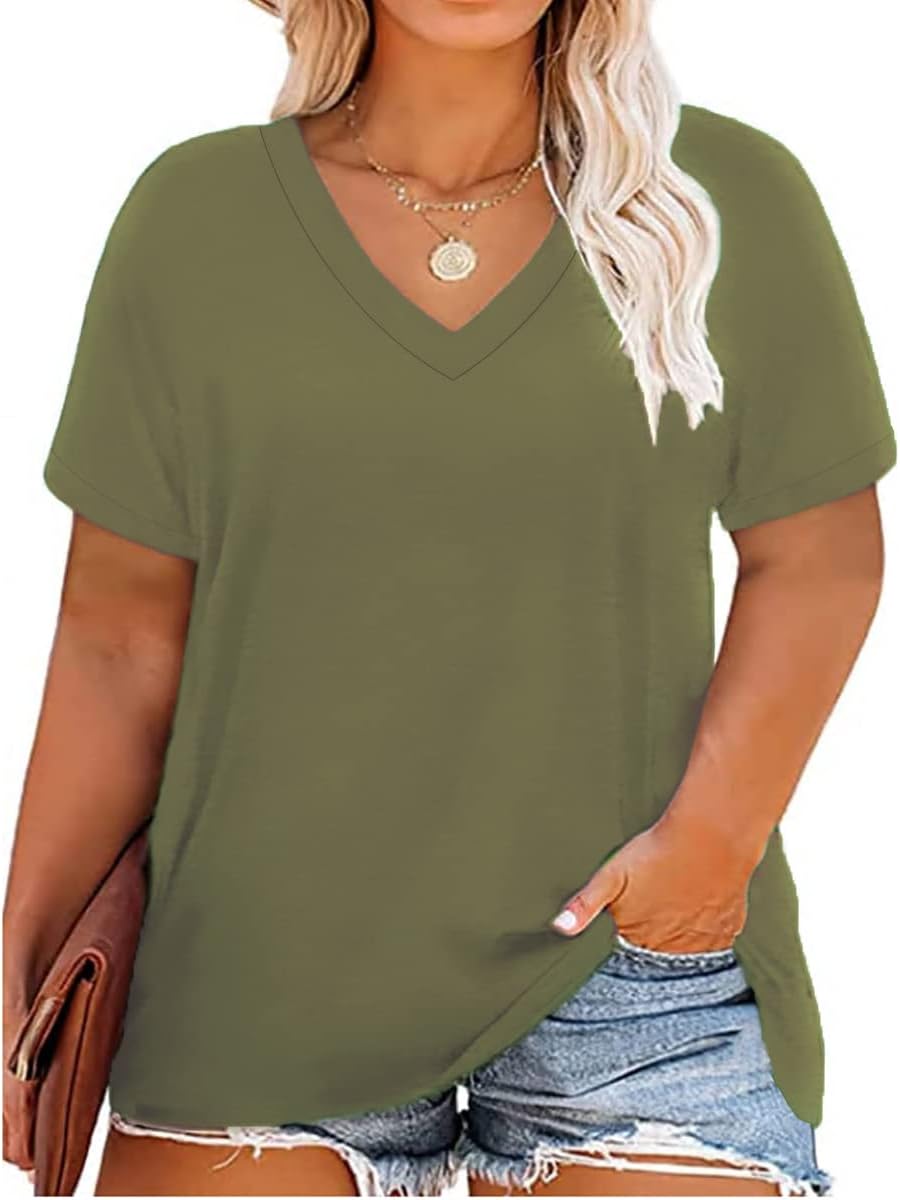 Floral V-Neck Plus Size Tunic Tops for Women - Women's T Shirts by Handbags Specialist Headquarter | Available at Handbags Specialist Headquarter