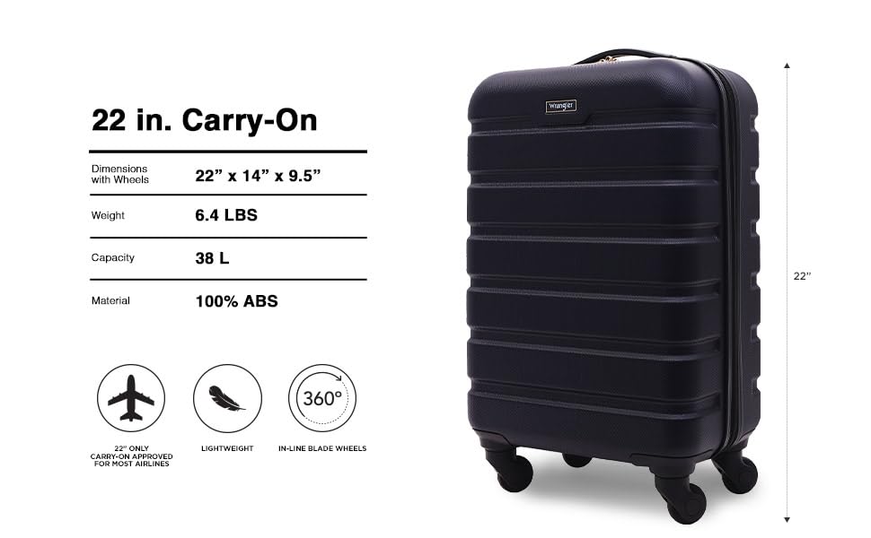 Wrangler 22 Olive Hardside Spinner Carry-On