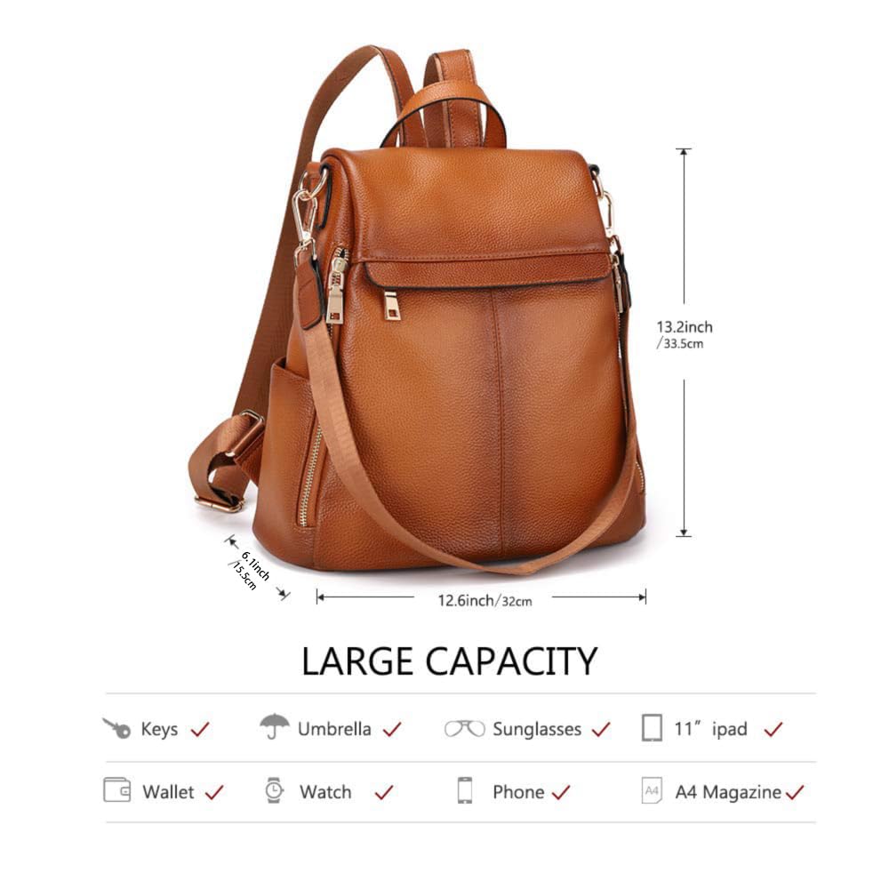 Kattee Women's Luxe Anti-Theft Leather Backpack Bag - Backpack Bags by Handbags Specialist Headquarter | Available at Handbags Specialist Headquarter