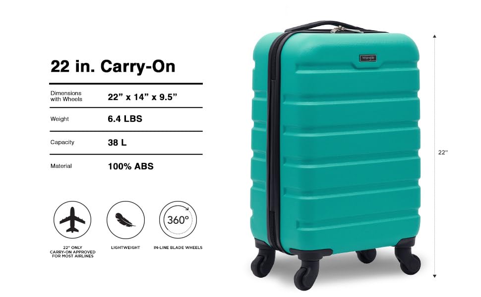 Wrangler 22 Olive Hardside Spinner Carry-On