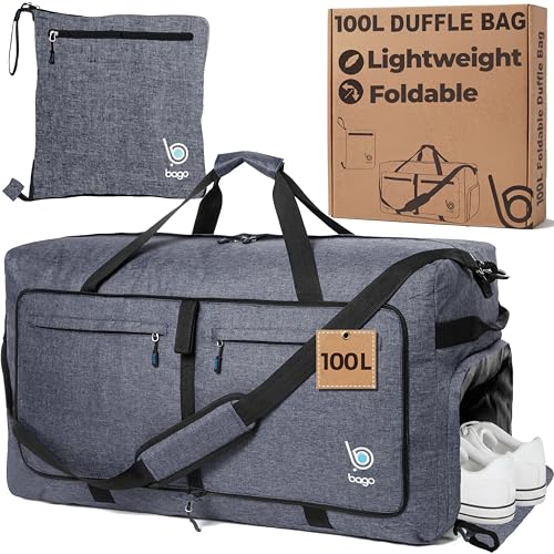 Bago 60L Foldable Travel Duffle Bag with Shoe Compartment