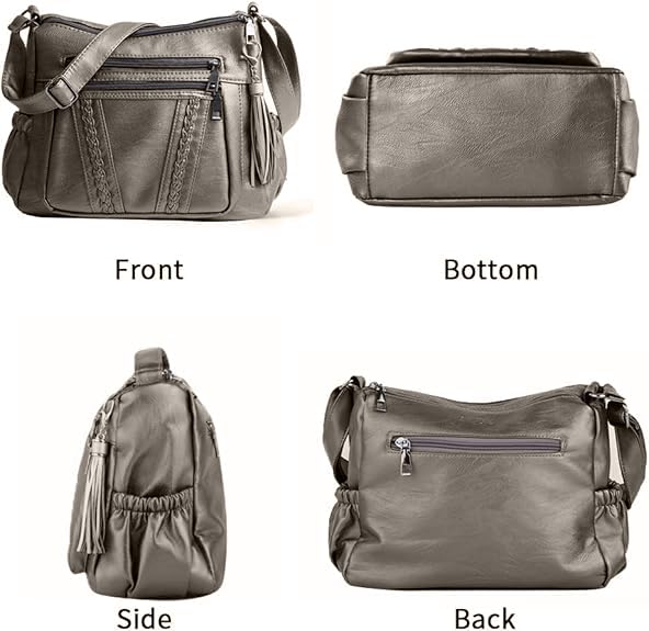 ELDA Chic Crossbody: Soft PU Leather Multi-Pocket Bag - Handbags by Handbags Specialist Headquarter | Available at Handbags Specialist Headquarter