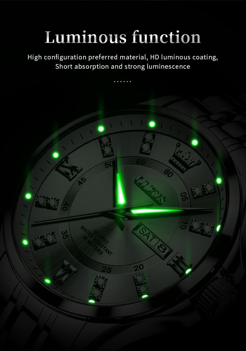 OLEVS Luxe: Men's Golden Dial Quartz Business Watch