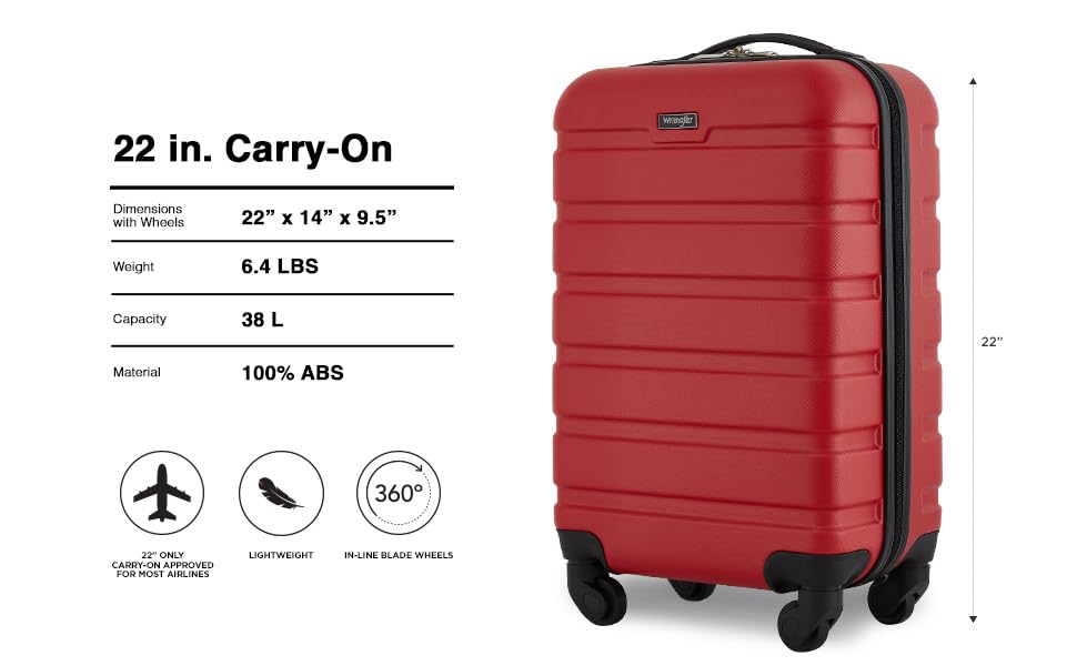 Wrangler 22 Olive Hardside Spinner Carry-On