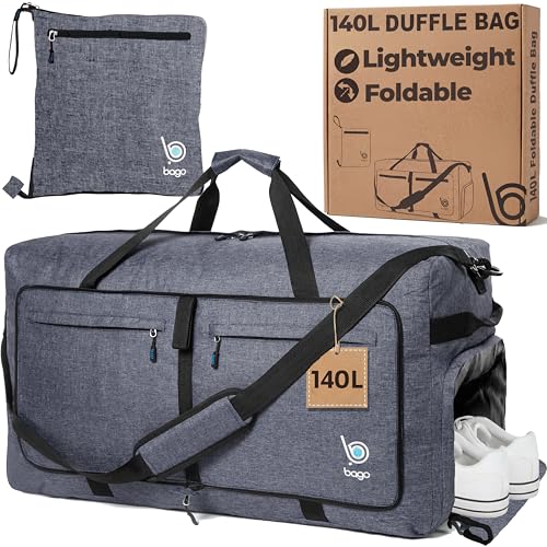 Bago 60L Foldable Travel Duffle Bag with Shoe Compartment