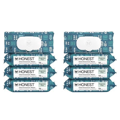 The Honest Company Hypoallergenic Multi-Use Baby Wipes for Sensitive Baby Skin, Pattern Play, 10 Count
