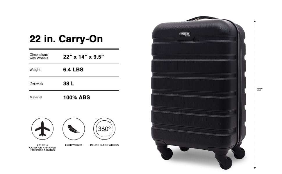 Wrangler 22 Olive Hardside Spinner Carry-On