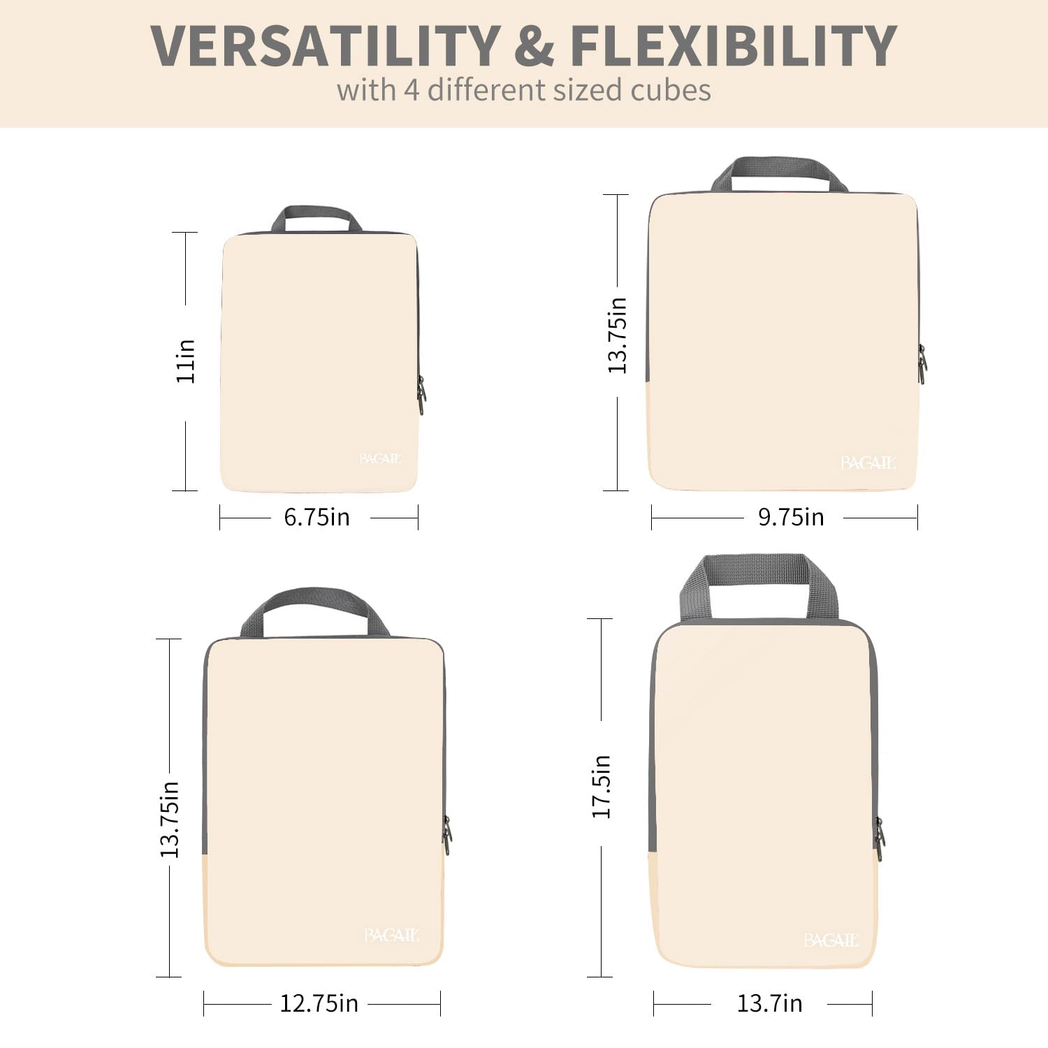 BAGAIL Expandable Travel Compression Cubes Set -  by Handbags Specialist Headquarter | Available at Handbags Specialist Headquarter