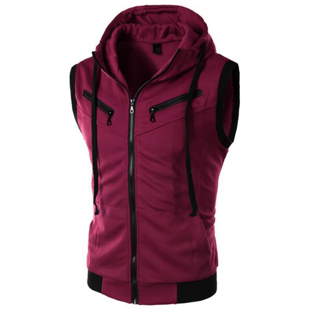 PrevFit Men's Sleeveless Zip-Up Hoodie Vest