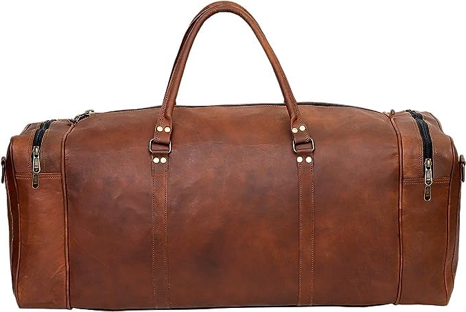 Leather Duffle Bag for Men - 21 Brown