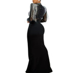 Women's Diamond Long Sleeve Party Club Dress