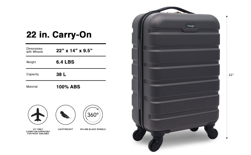 Wrangler 22 Olive Hardside Spinner Carry-On