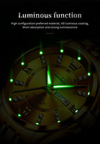 OLEVS Luxe: Men's Golden Dial Quartz Business Watch