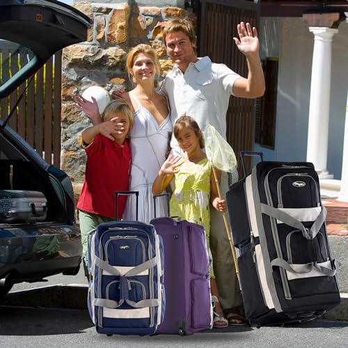 Olympia 22 Max Wheeled Duffel: 8-Pocket Water-Resist -  by Handbags Specialist Headquarter | Available at Handbags Specialist Headquarter