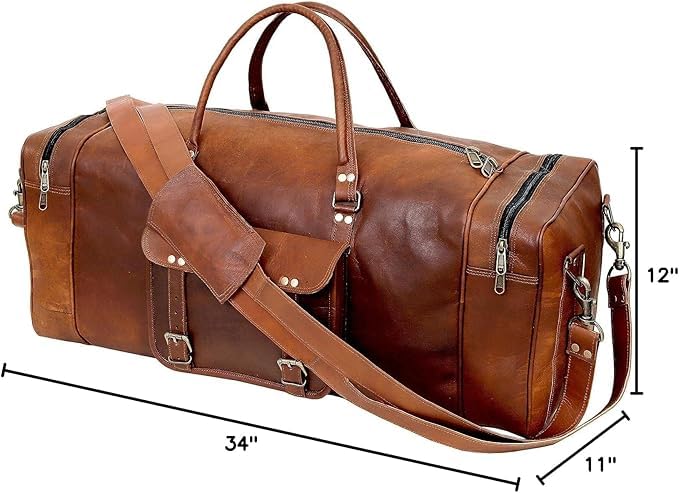 Leather Duffle Bag for Men - 21 Brown