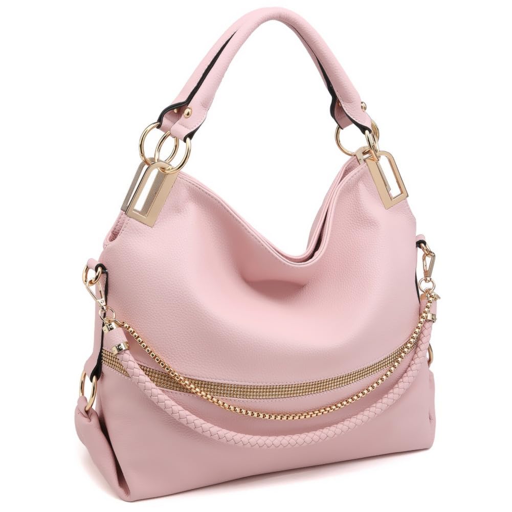 Dasein Luxe Vegan Hobo Bag with Rhinestones - Bucket Bag by Handbags Specialist Headquarter | Available at Handbags Specialist Headquarter