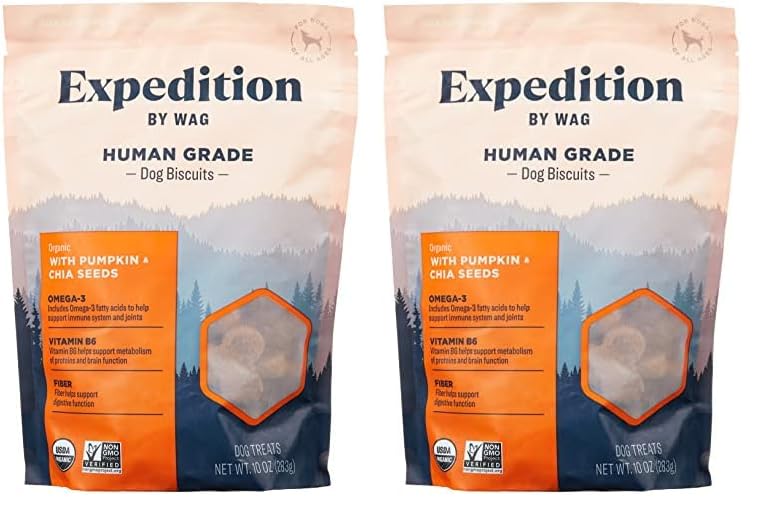 Wag Expedition Pumpkin Chia Dog Treats, Organic Biscuits - Pet Supplies by Handbags Specialist Headquarter | Available at Handbags Specialist Headquarter