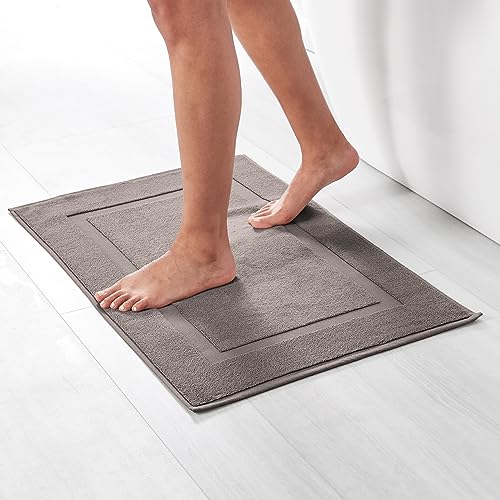 Soft Silver Banded Bath Rug Mat - Decor by Handbags Specialist Headquarter | Available at Handbags Specialist Headquarter