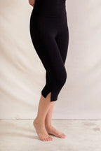 Side Slit Capris Leggings - Leggings by Trendsi | Available at Handbags Specialist Headquarter