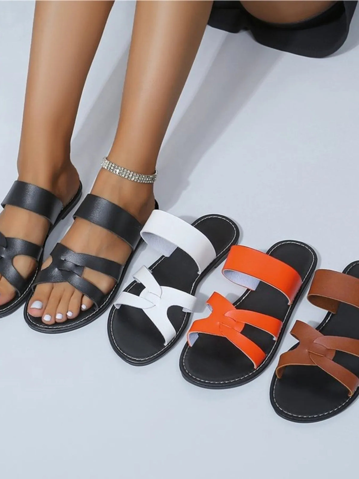 Open Toe Flats Sandals - Women Sandals by Trendsi | Available at Handbags Specialist Headquarter