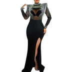 Women's Diamond Long Sleeve Party Club Dress