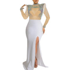 Women's Diamond Long Sleeve Party Club Dress