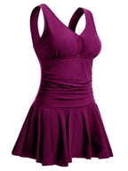 Plus Size Floral Shaping One Piece Swim Dress