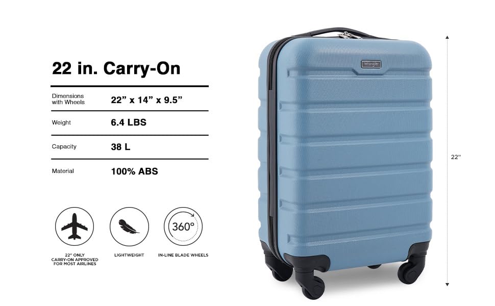 Wrangler 22 Olive Hardside Spinner Carry-On