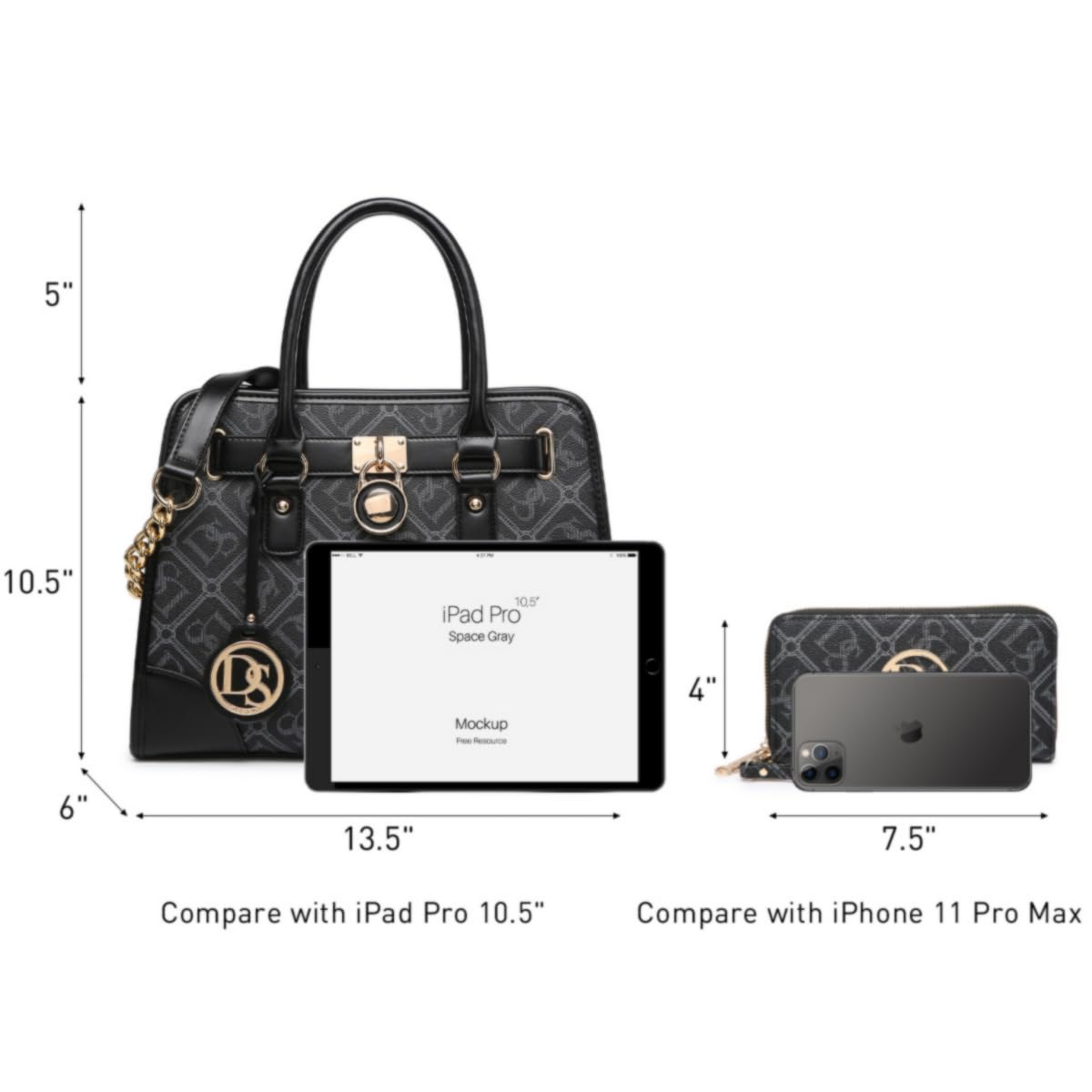 Dasein Women’s 2pcs Satchel & Shoulder Bag Set