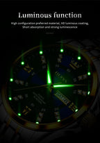 OLEVS Luxe: Men's Golden Dial Quartz Business Watch