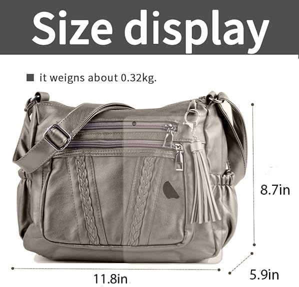 ELDA Chic Crossbody: Soft PU Leather Multi-Pocket Bag - Handbags by Handbags Specialist Headquarter | Available at Handbags Specialist Headquarter