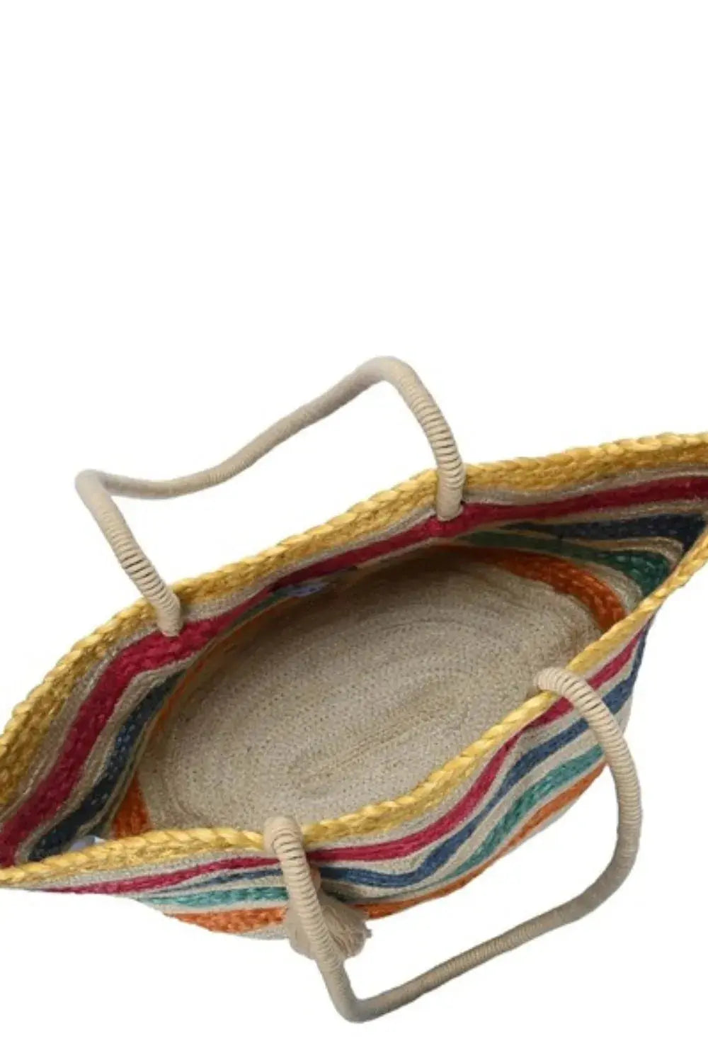 Fame Wavy Rainbow Straw Tote Bag - Tote Bag by Trendsi | Available at Handbags Specialist Headquarter