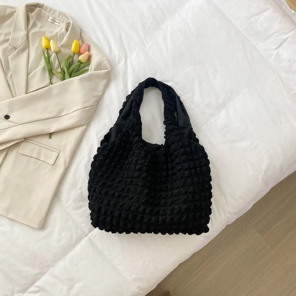 Ruched Polyester Large Handbag - Tote Bag by Trendsi | Available at Handbags Specialist Headquarter