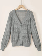 Buttoned Front Openwork Cardigan - Tops by Trendsi | Available at Handbags Specialist Headquarter