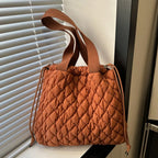 Drawstring Bubble Texture Tote Bag - Tote Bag by Trendsi | Available at Handbags Specialist Headquarter