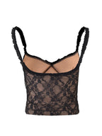 Lace Cami Top with Frill Straps - Tops by Trendsi | Available at Handbags Specialist Headquarter