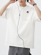 Men's Plus Size Round Neck Embroidered T-Shirt - Men's T-Shirt by Trendsi | Available at Handbags Specialist Headquarter