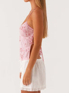 Crisscross Back V-Neck Cami - Tops by Trendsi | Available at Handbags Specialist Headquarter