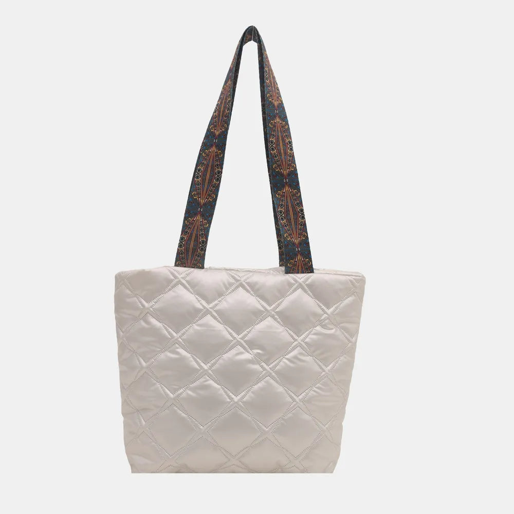 PU Leather Printed Strap Quilted Handbag - Tote Bag by Trendsi | Available at Handbags Specialist Headquarter